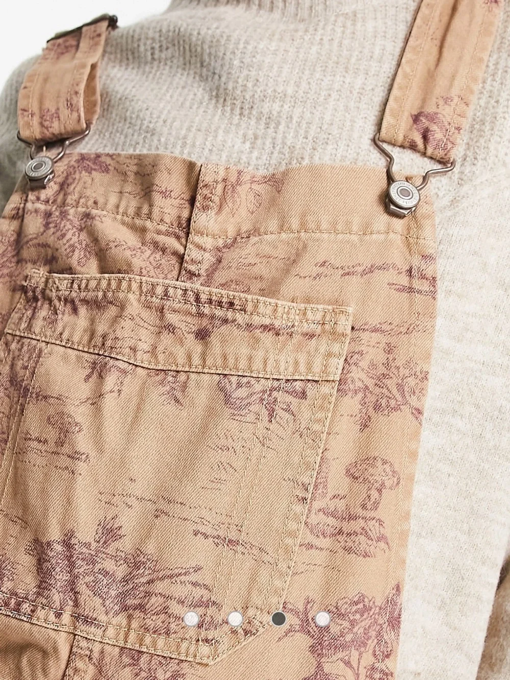 FREE PEOPLE We The Free Ziggy Toile Print Overalls Desert Combo Floral Boho